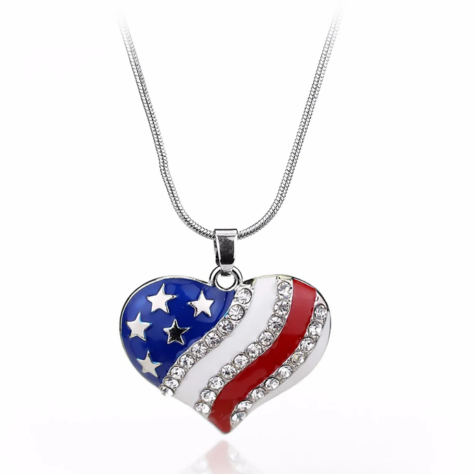 USA HEART NECKLACE