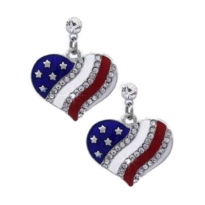 USA HEART EARRINGS